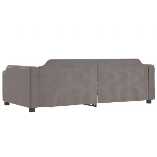 Tagesbett Ausziehbar mit Schubladen Taupe 100x200 cm Stoff