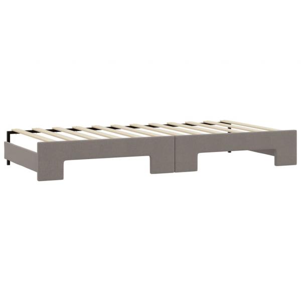 Tagesbett Ausziehbar mit Schubladen Taupe 100x200 cm Stoff