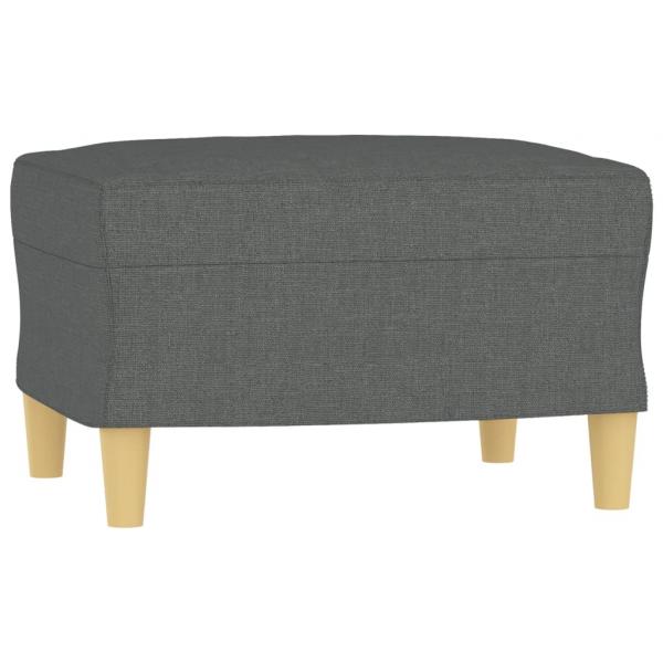 3-Sitzer-Sofa mit Hocker Dunkelgrau 180 cm Stoff