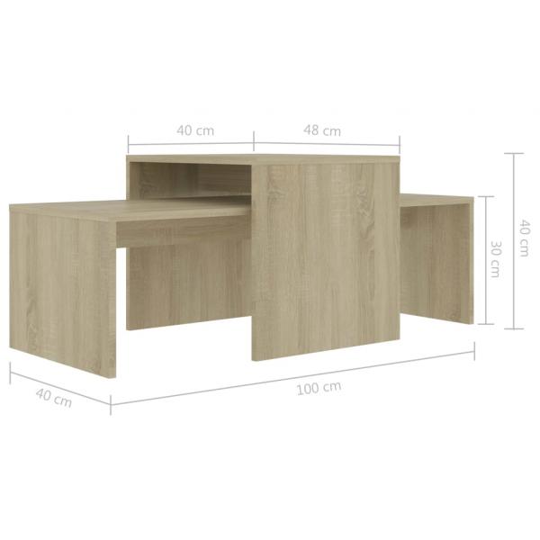 Couchtisch-Set Sonoma-Eiche 100x48x40 cm Holzwerkstoff