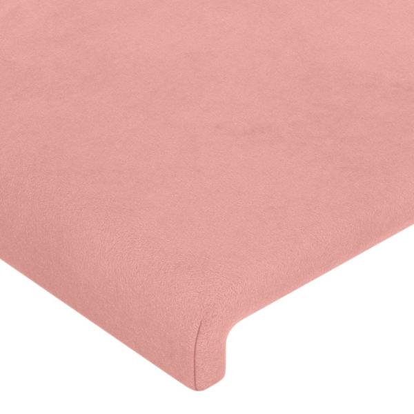 Bettgestell mit Kopfteil Rosa 90x190 cm Samt