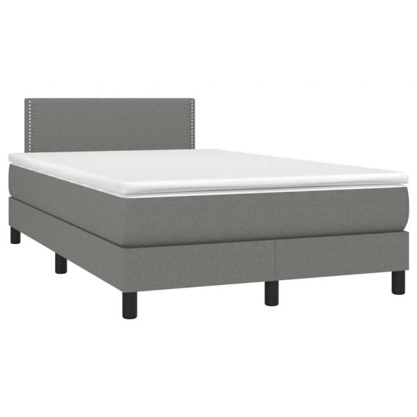 Boxspringbett mit Matratze & LED Dunkelgrau 120x200 cm Stoff