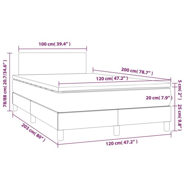 Boxspringbett mit Matratze Dunkelgrau 120x200 cm Stoff