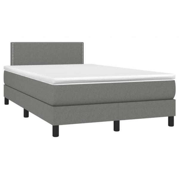 Boxspringbett mit Matratze Dunkelgrau 120x200 cm Stoff