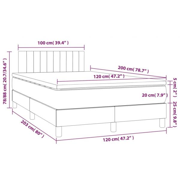 Boxspringbett mit Matratze Dunkelgrau 120x200 cm Stoff