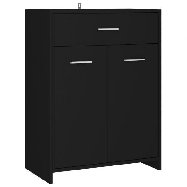 Badezimmerschrank Schwarz 60x33x80 cm Holzwerkstoff