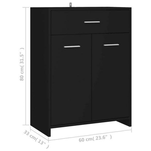 Badezimmerschrank Schwarz 60x33x80 cm Holzwerkstoff