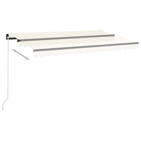 Markise Manuell Einziehbar mit LED 400x350 cm Creme