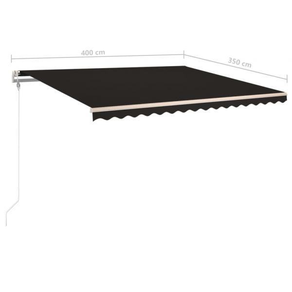 Markise Manuell Einziehbar mit LED 400x350 cm Anthrazit