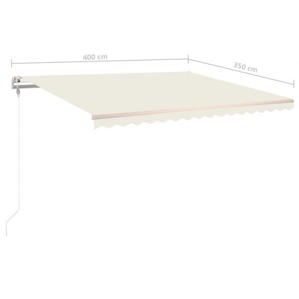 Markise Manuell Einziehbar mit LED 400x350 cm Creme