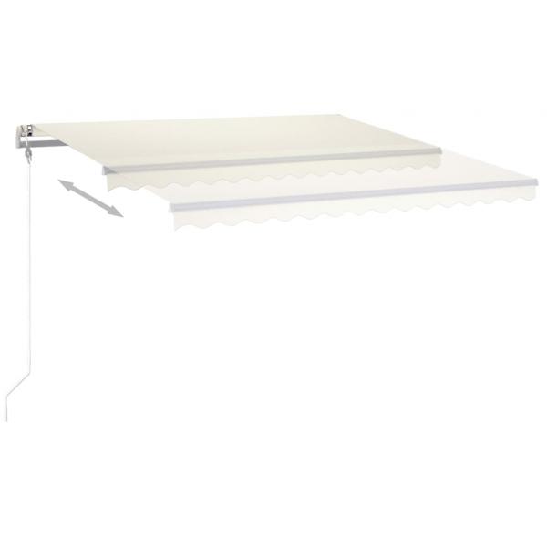 Markise Manuell Einziehbar mit LED 400x350 cm Creme