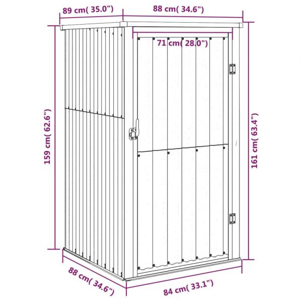 Gerätehaus Braun 88x89x161 cm Verzinkter Stahl