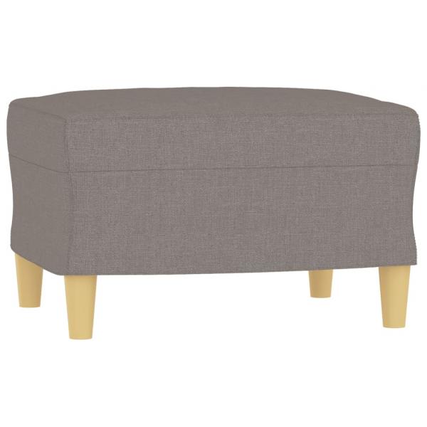 3-Sitzer-Sofa mit Hocker Taupe 180 cm Stoff