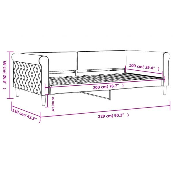 Tagesbett Schwarz 100x200 cm Samt