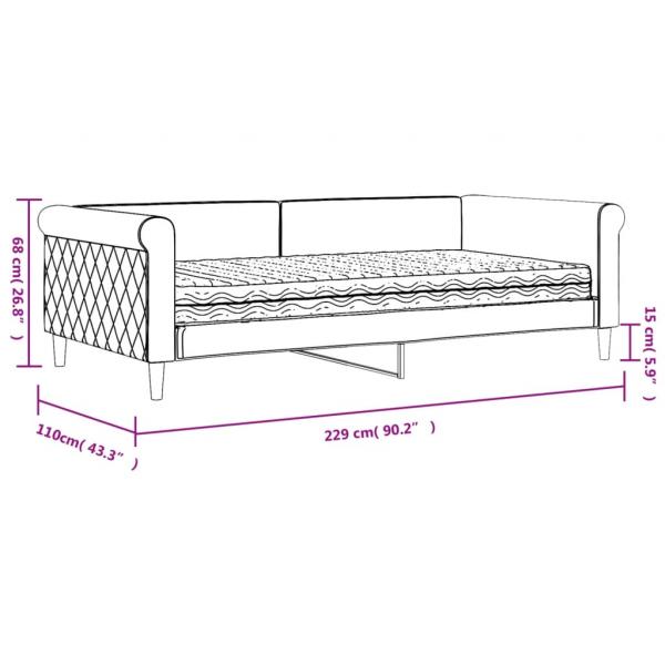 Tagesbett mit Matratze Blau 100x200 cm Samt