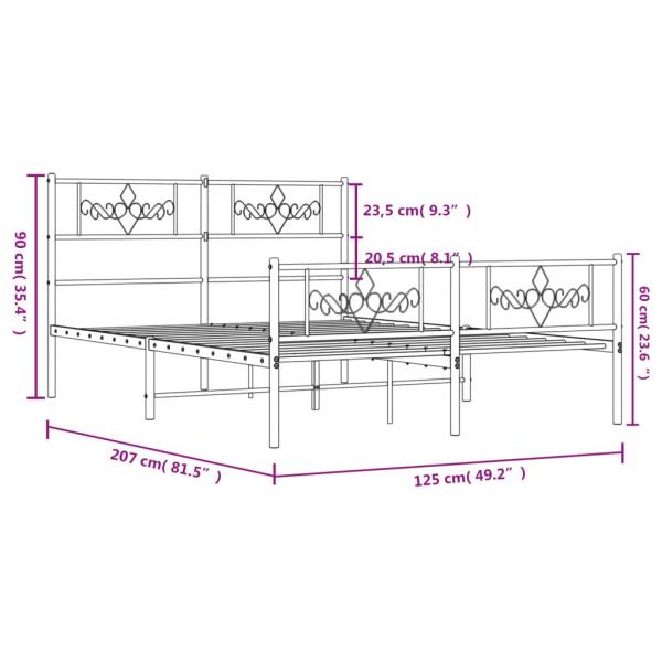 Bettgestell mit Kopf- und Fußteil Metall Weiß 120x200 cm