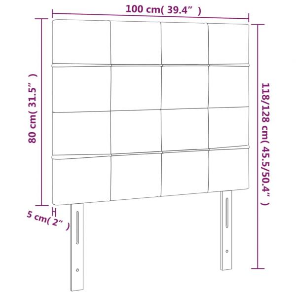 Kopfteile 2 Stk. Schwarz 100x5x78/88 cm Samt