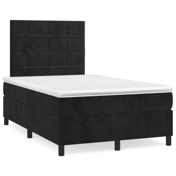 Boxspringbett mit Matratze Schwarz 120x200 cm Samt