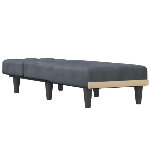 Chaiselongue Dunkelgrau Samt