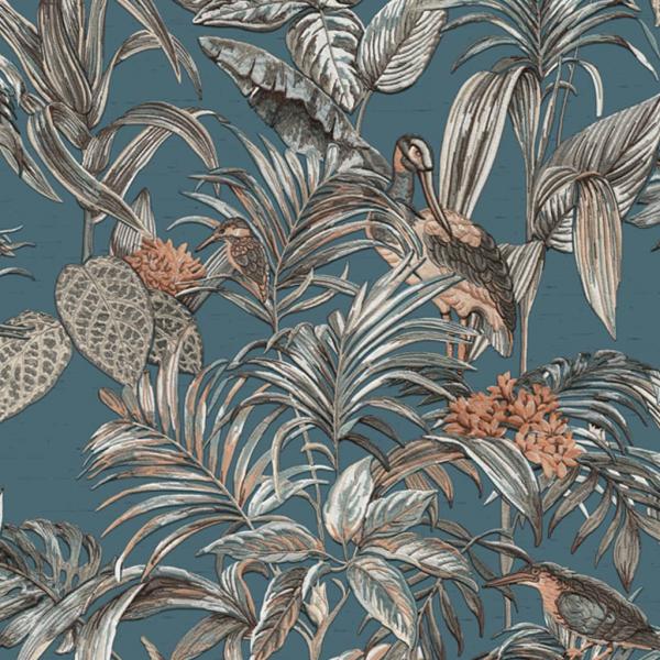 ARDEBO.de - DUTCH WALLCOVERINGS Tapete Bird-of-Paradise Blau