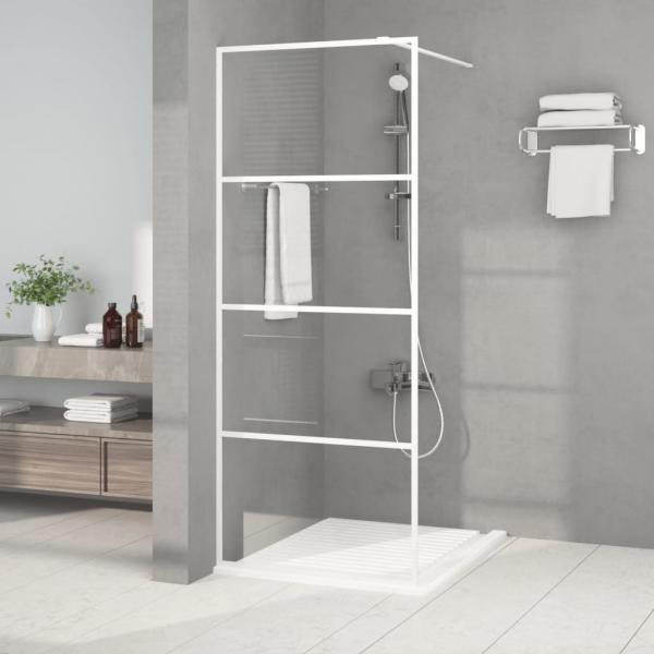 ARDEBO.de - Duschwand für Begehbare Dusche Weiß 80x195 cm ESG-Klarglas