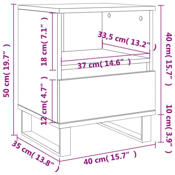 Nachttische 2 Stk. Braun Eichen-Optik 40x35x50 cm Holzwerkstoff