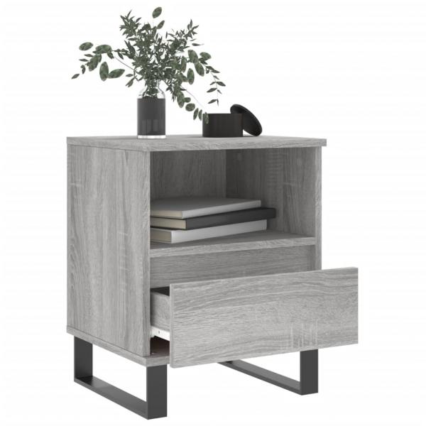 Nachttische 2 Stk. Grau Sonoma 40x35x50 cm Holzwerkstoff