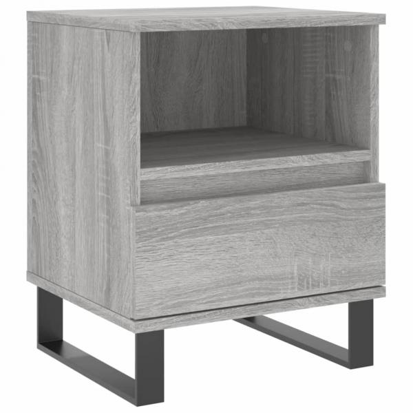 Nachttische 2 Stk. Grau Sonoma 40x35x50 cm Holzwerkstoff