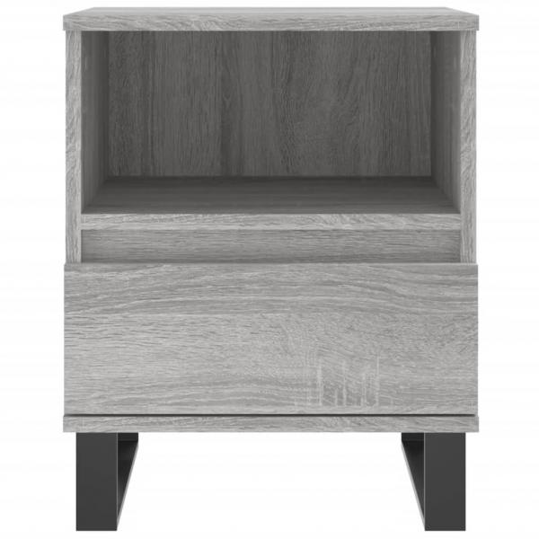 Nachttische 2 Stk. Grau Sonoma 40x35x50 cm Holzwerkstoff