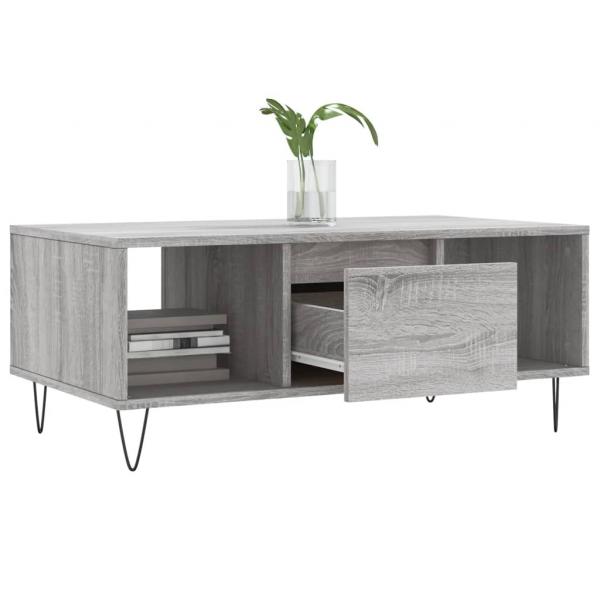 Couchtisch Grau Sonoma 90x50x36,5 cm Holzwerkstoff