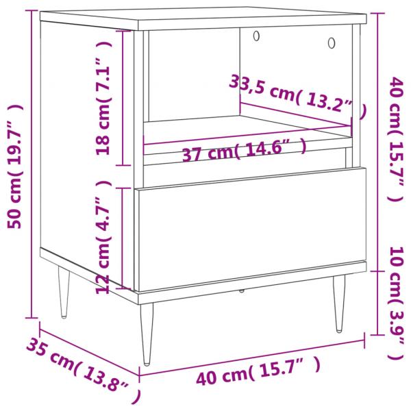 Nachttische 2 Stk. Braun Eichen-Optik 40x35x50 cm Holzwerkstoff