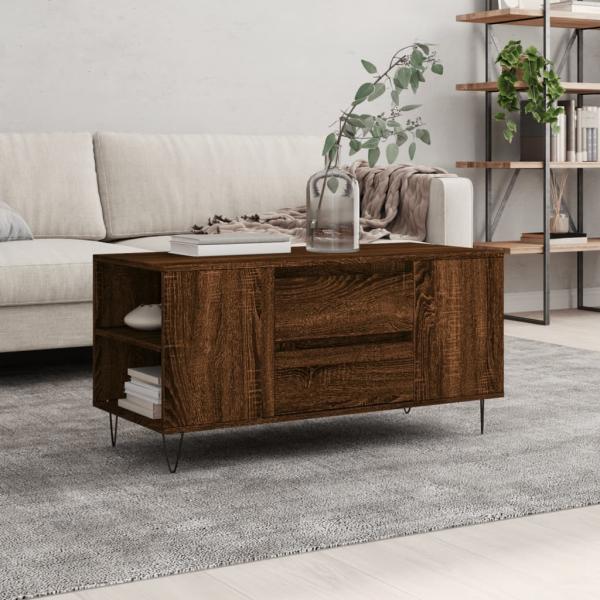 ARDEBO.de - Couchtisch Braun Eichen-Optik 102x44,5x50 cm Holzwerkstoff