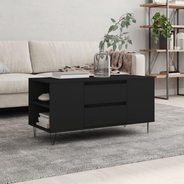 ARDEBO.de - Couchtisch Schwarz 102x44,5x50 cm Holzwerkstoff