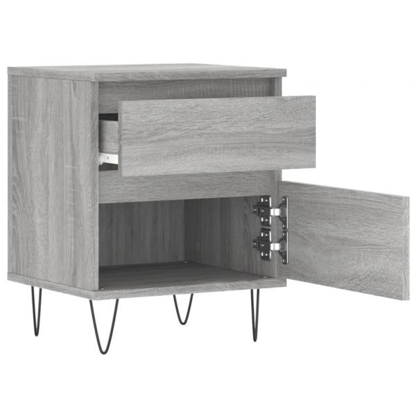 Nachttische 2 Stk. Grau Sonoma 40x35x50 cm Holzwerkstoff