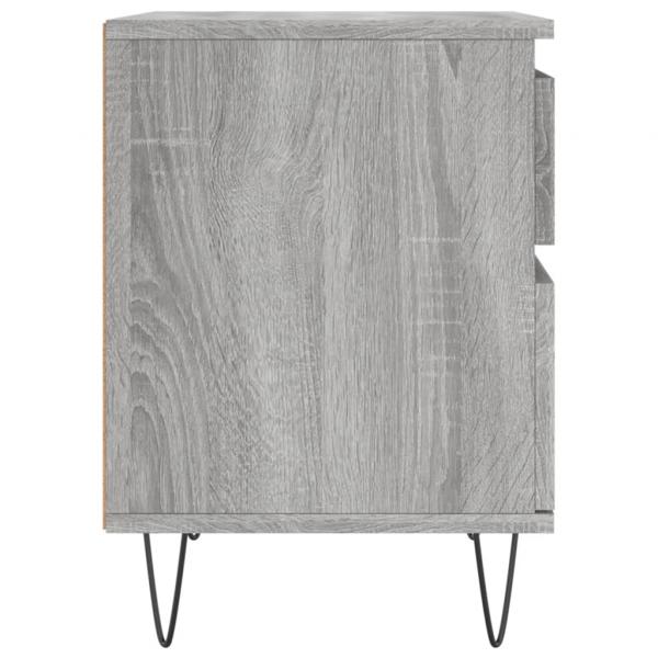 Nachttische 2 Stk. Grau Sonoma 40x35x50 cm Holzwerkstoff