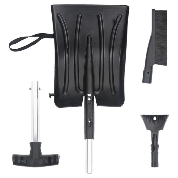 Schneeschaufel-Set 3-in-1 Schwarz Aluminium