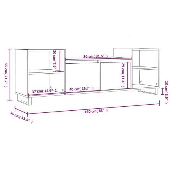 TV-Schrank Weiß 160x35x55 cm Holzwerkstoff