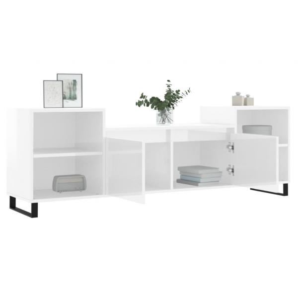 TV-Schrank Hochglanz-Weiß 160x35x55 cm Holzwerkstoff