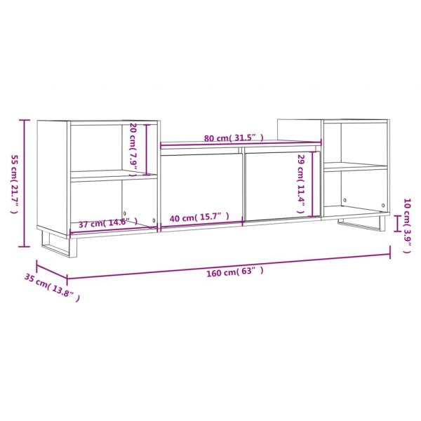 TV-Schrank Grau Sonoma 160x35x55 cm Holzwerkstoff