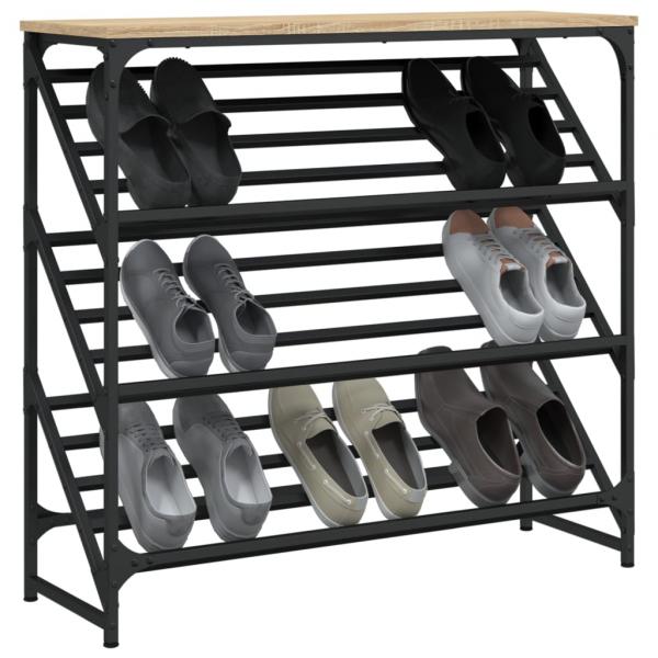 Schuhregal Sonoma-Eiche 90x30x85 cm Holzwerkstoff