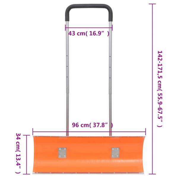 Schneeschieber mit Teleskopgriff Orange 96 cm Stahl