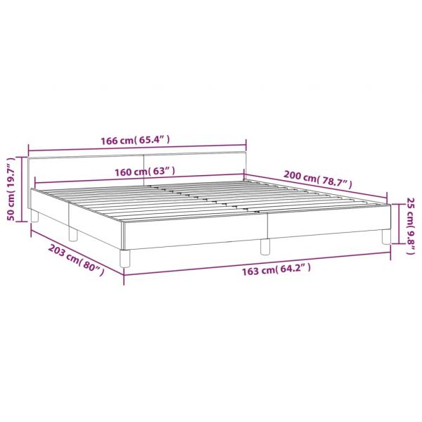 Bettgestell mit Kopfteil Cappuccino-Braun 160x200 cm Kunstleder