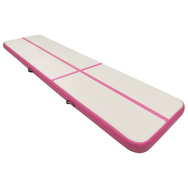 Aufblasbare Gymnastikmatte mit Pumpe 700x100x20 cm PVC Rosa