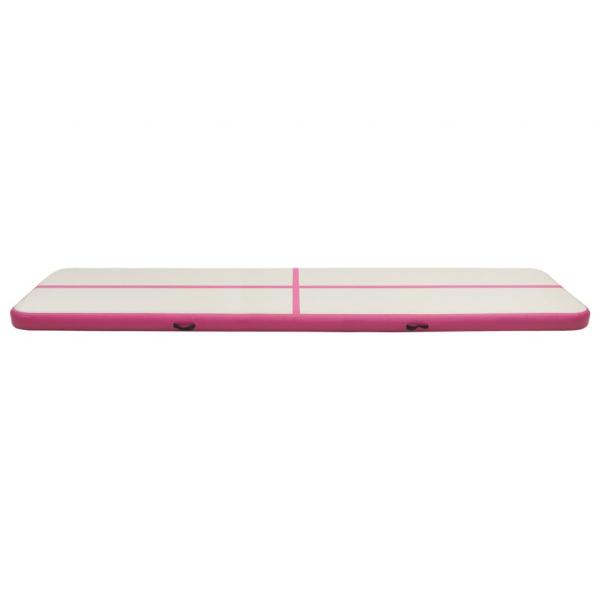 Aufblasbare Gymnastikmatte mit Pumpe 700x100x20 cm PVC Rosa