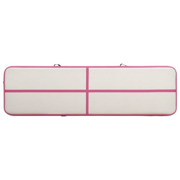 Aufblasbare Gymnastikmatte mit Pumpe 800x100x20 cm PVC Rosa