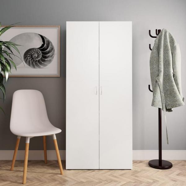 ARDEBO.de - Schuhschrank Weiß 80x35,5x180 cm Holzwerkstoff