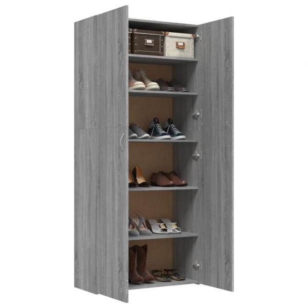 Schuhschrank Grau Sonoma 80x35,5x180 cm Holzwerkstoff