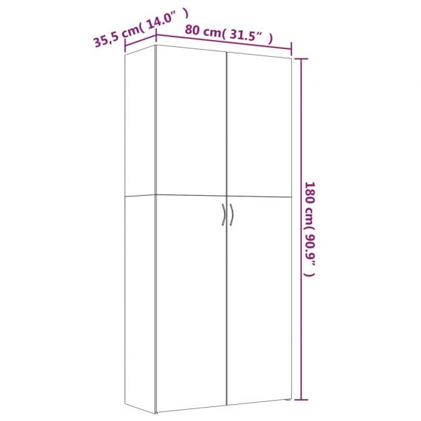 Schuhschrank Braun Eichen-Optik 80x35,5x180 cm Holzwerkstoff