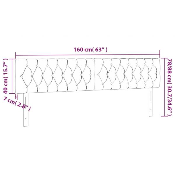 Kopfteile 2 Stk. Rosa 80x7x78/88 cm Samt