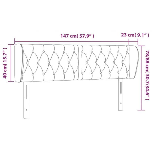 Kopfteil mit Ohren Dunkelgrau 147x23x78/88 cm Stoff